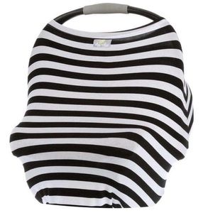 Black and white striped 4 in 1 car multi use cover